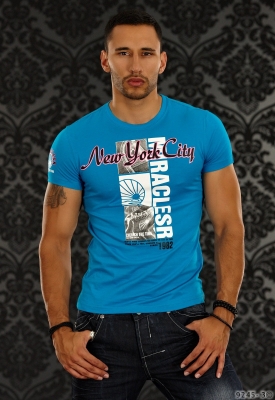 Sexy Shirt mit Logo-Motiven Blau