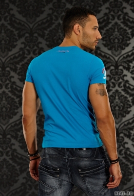 Sexy Shirt mit Logo-Motiven Blau