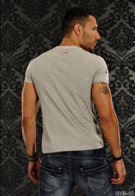 Sexy Shirt mit Logo-Motiven Grau