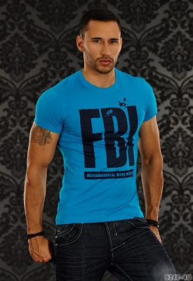 'FBI' Shirt Blau