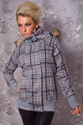 Modische Jacke mit Fell-Kapuze