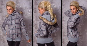 Modische Jacke mit Fell-Kapuze