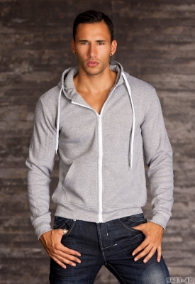 Sweat-Jacke mit Kapuze Grau