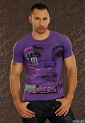 Shirt mit Face-Print Lila